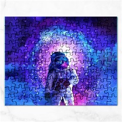 The Cosmonaut Galaxy Art Space Astronaut Rectangular Jigsaw Puzzl by Pakjumat