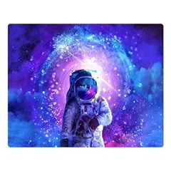 The Cosmonaut Galaxy Art Space Astronaut Premium Plush Fleece Blanket (large) by Pakjumat