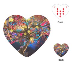 Psychedelic Tree Abstract Psicodelia Playing Cards Single Design (heart) by Modalart