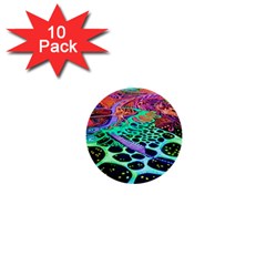Psychedelic Blacklight Drawing Shapes Art 1  Mini Buttons (10 Pack)  by Modalart