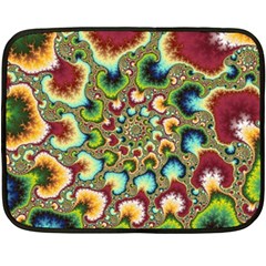 Colorful Psychedelic Fractal Trippy Fleece Blanket (mini) by Modalart