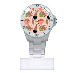 Doodle Yakisoba Seamless Pattern Plastic Nurses Watch by Sarkoni