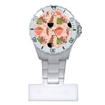 Doodle Yakisoba Seamless Pattern Plastic Nurses Watch Front