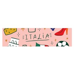 Food Pattern Italia Oblong Satin Scarf (16  X 60 ) by Sarkoni