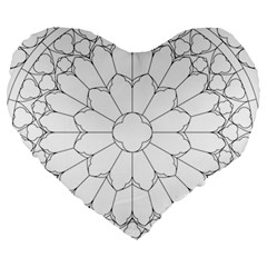 Roses Stained Glass Large 19  Premium Heart Shape Cushions by Amaryn4rt