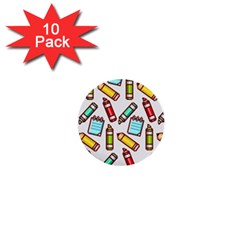 Seamless Pixel Art Pattern 1  Mini Buttons (10 Pack)  by Amaryn4rt