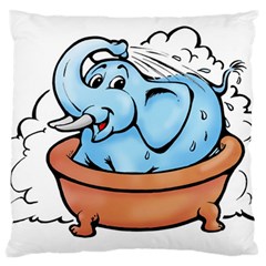 Elephant Bad Shower Large Premium Plush Fleece Cushion Case (two Sides) by Amaryn4rt