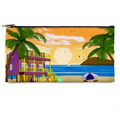 Vector Graphic Clipart Beach House Pencil Case by Sarkoni