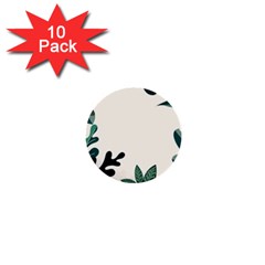 Leaves Plants Foliage Border 1  Mini Buttons (10 Pack)  by Sarkoni