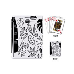 Leaves Plants Doodle Drawing Playing Cards Single Design (mini) by Sarkoni