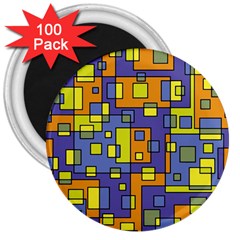 Square Background Background Texture 3  Magnets (100 Pack) by Amaryn4rt
