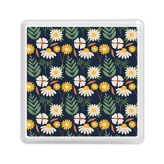 Flower Grey Pattern Floral Memory Card Reader (square) by Dutashop