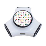 Snail Butterfly Pattern Seamless 3-Port USB Hub Front