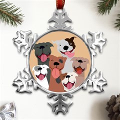 Dogs Pet Background Pack Terrier Metal Small Snowflake Ornament by Ravend