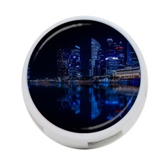 Illuminated Cityscape Against Blue Sky At Night 4-port Usb Hub (one Side) by Modalart
