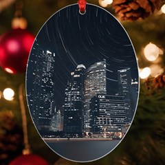 Time Lapse Photo Of City Uv Print Acrylic Ornament Oval by Modalart