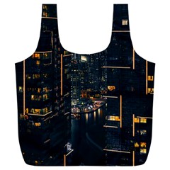 Photo Of Buildings During Nighttime Full Print Recycle Bag (xxxl) by Modalart
