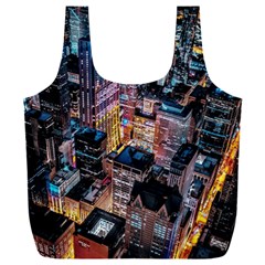 Aerial Photo Of Cityscape At Night Full Print Recycle Bag (xxl) by Modalart