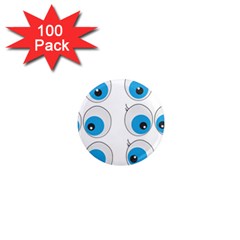 Eyes Comic Cartoon Fun Funny Toon 1  Mini Magnets (100 Pack)  by Ndabl3x