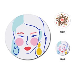 Art Womens Lovers Playing Cards Single Design (round) by Ndabl3x