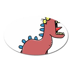 Dinosaur Dragon Drawing Cute Oval Magnet by Ndabl3x