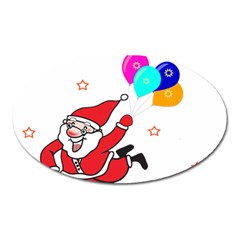 Nicholas Santa Claus Balloons Stars Oval Magnet by Ndabl3x