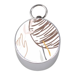 Abstract Hand Vine Lines Drawing Mini Silver Compasses by Ndabl3x