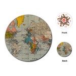 Vintage World Map Playing Cards Single Design (Round) Front