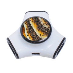 Yellow And Black Bees On Brown And Black 3-port Usb Hub by Ndabl3x
