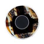 Yellow And Black Bees On Brown And Black On-the-Go Memory Card Reader Back