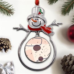 Sky Clouds Stars Starry Cloudy Metal Snowman Ornament by Grandong