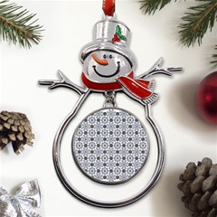 Flower Branch Corolla Wreath Lease Pattern Metal Snowman Ornament by Grandong