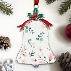 Flower Branch Corolla Wreath Lease Metal Holly Leaf Bell Ornament by Grandong