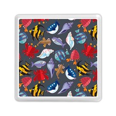 Sea Animals Pattern Wallpaper Fish Memory Card Reader (square) by Grandong