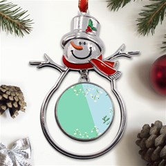 Flowers Branch Corolla Wreath Lease Metal Snowman Ornament by Grandong