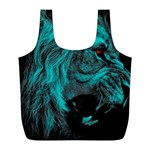 Angry Male Lion Predator Carnivore Full Print Recycle Bag (L) Back