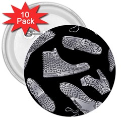 Pattern Shiny Shoes 3  Buttons (10 Pack)  by Ndabl3x