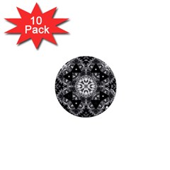 Mandala Calming Coloring Page 1  Mini Buttons (10 Pack)  by Sarkoni