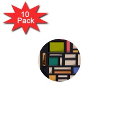 Door Stained Glass Stained Glass 1  Mini Buttons (10 Pack)  by Sarkoni