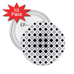 Square Diagonal Pattern Monochrome 2 25  Buttons (10 Pack)  by Apen