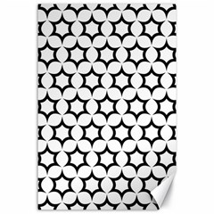 Pattern Star Repeating Black White Canvas 24  X 36  by Apen