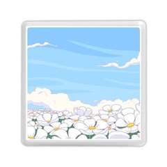 White Petaled Flowers Illustration Adventure Time Cartoon Memory Card Reader (square) by Sarkoni