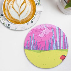 Red Mushroom Animation Adventure Time Cartoon Multi Colored Uv Print Round Tile Coaster by Sarkoni