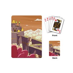 Animated Castle Illustration Adventure Time Cartoon Nature Playing Cards Single Design (mini) by Sarkoni