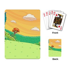 Green Field Illustration Adventure Time Multi Colored Playing Cards Single Design (rectangle) by Sarkoni