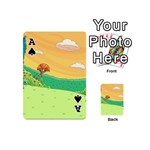 Green Field Illustration Adventure Time Multi Colored Playing Cards 54 Designs (Mini) Front - SpadeA