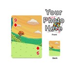Green Field Illustration Adventure Time Multi Colored Playing Cards 54 Designs (Mini) Front - Diamond9