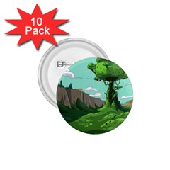 Adventure Time Cartoon Green Color Nature  Sky 1 75  Buttons (10 Pack) by Sarkoni