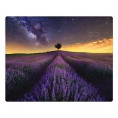 Bed Of Purple Petaled Flowers Photography Landscape Nature Premium Plush Fleece Blanket (large) by Sarkoni