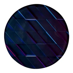 Glass Scifi Violet Ultraviolet Round Glass Fridge Magnet (4 Pack) by Pakjumat